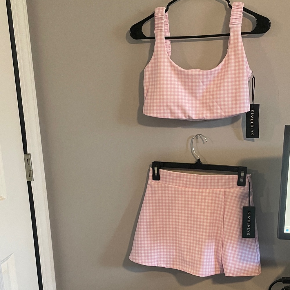Kimberly G Pink Gingham matching set